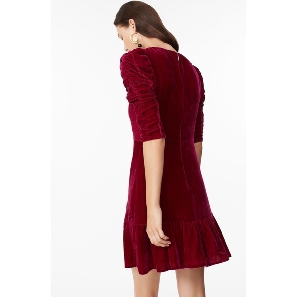 Rebecca Taylor Ruched Velvet Mini Dress - Picture 4 of 13